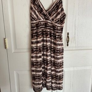 Willi Smith Black and White Patterned Midi Dress